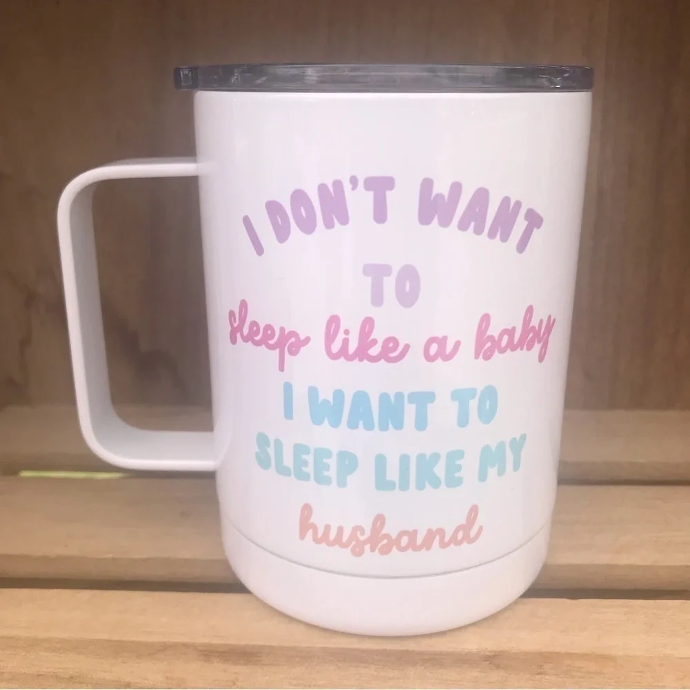 “I Want To Sleep” New in Box Travel Coffee Mug